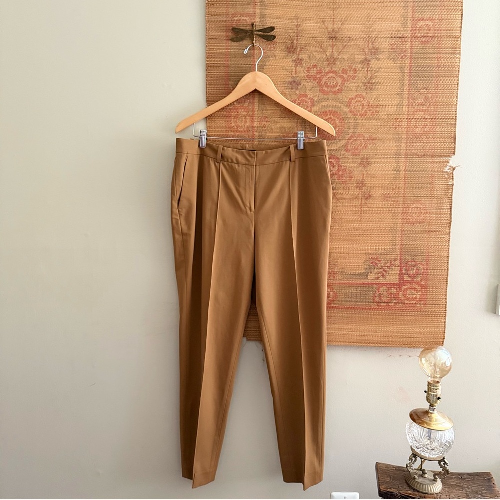 Lafayette 148 Split Cuff Seam Camel Cigarette Trousers women’s size 12 pants